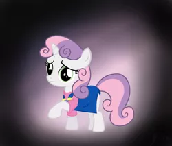 Size: 805x686 | Tagged: artist:fullmetalpikmin, candle cove, clothes, costume, janice, overalls, safe, solo, sweetie belle