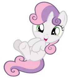 Size: 3183x3379 | Tagged: safe, artist:vendetatj, derpibooru import, edit, sweetie belle, pony, unicorn, cute, diabetes, diasweetes, female, filly, looking at you, on back, open mouth, simple background, smiling, solo, transparent background, vector