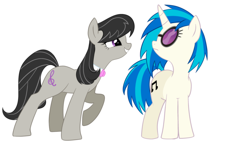 Size: 900x552 | Tagged: artist:chokico, derpibooru import, octavia melody, safe, vinyl scratch