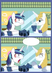 Size: 1069x1486 | Tagged: safe, artist:edowaado, derpibooru import, prince blueblood, shining armor, exploitable meme, meme, screaming armor 2: the fall of blueblood, template