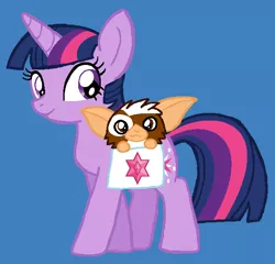 Size: 622x598 | Tagged: artist:heartinarosebud, crossover, derpibooru import, gizmo, gremlins, mogwai, safe, twilight sparkle