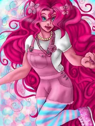 Size: 768x1024 | Tagged: anthro, artist:kkbatoretto, derpibooru import, human, human facial structure, humanized, nail polish, pinkie pie, pony coloring, safe, solo