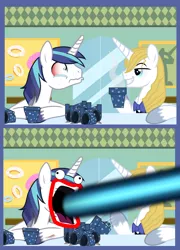 Size: 1069x1486 | Tagged: safe, artist:edowaado, derpibooru import, prince blueblood, shining armor, meme, screaming armor 2: the fall of blueblood, shoop da whoop