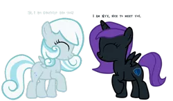 Size: 1024x596 | Tagged: safe, artist:luni-loves, derpibooru import, oc, oc:nyx, oc:snowdrop, unofficial characters only, alicorn, pony, alicorn oc, filly, snownyx