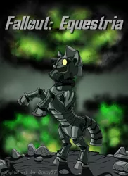 Size: 1164x1600 | Tagged: safe, artist:omny87, derpibooru import, oc, oc:steelhooves, unofficial characters only, earth pony, pony, fallout equestria, fanfic, armor, cover art, fanfic art, fanfic cover, male, power armor, solo, stallion