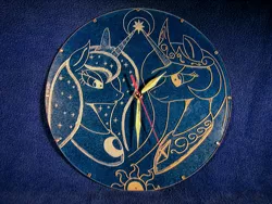 Size: 1500x1125 | Tagged: safe, artist:cerebralis, artist:ksander-zen, derpibooru import, princess celestia, clock, craft, engraving, photo