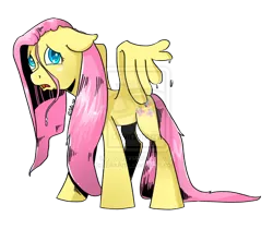 Size: 800x671 | Tagged: artist:ellisarts, crying, derpibooru import, fluttershy, sad, safe, solo, watermark, wet, wet mane