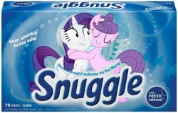 Size: 576x368 | Tagged: safe, derpibooru import, rarity, suri polomare, ponified, imma snuggle you, parody, snuggling, unwilling
