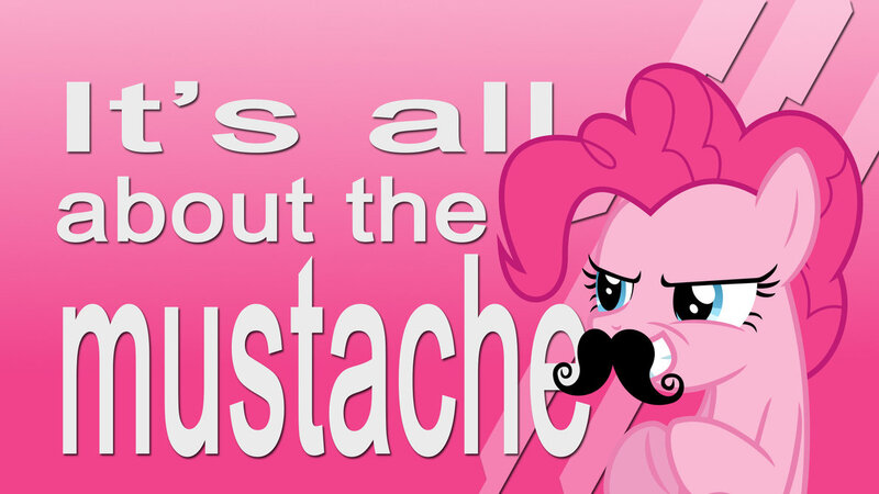 Size: 1191x670 | Tagged: safe, artist:jackos92, artist:xris777, derpibooru import, pinkie pie, moustache, solo, text