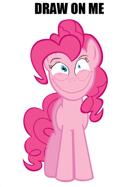 Size: 749x1024 | Tagged: artist:supmandude, derpibooru import, draw on me, exploitable meme, meme, pinkie pie, safe, solo