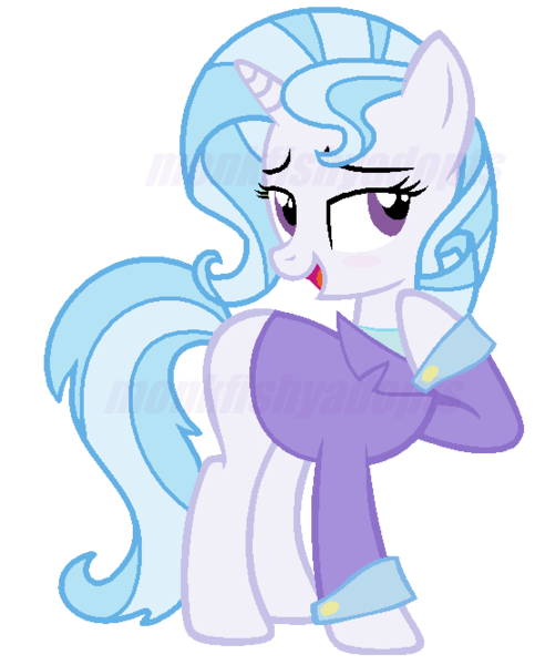 Size: 546x666 | Tagged: safe, artist:monkfishyadopts, derpibooru import, oc, unofficial characters only, pony, unicorn, adoptable, base used, blank flank, clothes, crack shipping, fusion, magical lesbian spawn, offspring, parent:rarity, parent:trixie, parents:rarixie, solo