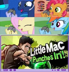 Size: 833x866 | Tagged: babs seed, derpibooru import, exploitable meme, fluttershy, gamer babs, gamerdash, gamer luna, gamershy, little mac (punch out), meme, obligatory pony, princess luna, punch out, rainbow dash, safe, super smash bros., super smash bros. 4, tv meme