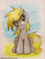 Size: 656x852 | Tagged: safe, artist:kairaanix, derpibooru import, derpy hooves, pegasus, pony, female, mare, smiling, solo