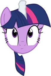 Size: 333x487 | Tagged: artist:thelastgherkin, cross-eyed, derpibooru import, horn warmer, looking at you, safe, sock, solo, twilight sparkle, wide eyes