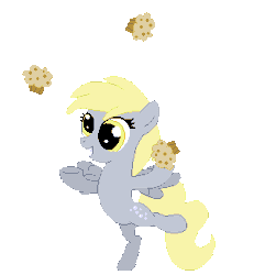Size: 300x325 | Tagged: safe, artist:tomdantherock, derpibooru import, derpy hooves, pony, animated, bipedal, cute, daaaaaaaaaaaw, derpabetes, filly, filly derpy, hnnng, juggling, muffin, smiling, solo, standing, weapons-grade cute, younger