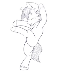 Size: 913x1060 | Tagged: safe, artist:alasou, deleted from derpibooru, derpibooru import, big macintosh, earth pony, pony, dancing, male, monochrome, sketch, solo, stallion