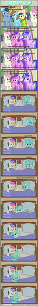 Size: 1063x8552 | Tagged: safe, artist:tritebristle, derpibooru import, amethyst star, beauty brass, blues, bon bon, fiddlesticks, lyra heartstrings, noteworthy, sea swirl, seafoam, sweetie drops, twinkleshine, comic:heartstrings, adorableshine, adorabon, apple family member, awwmethyst star, bed, comic, cuddling, cute, daaaaaaaaaaaw, female, fiddlebrass, hug, lesbian, lyrabetes, lyrabon, seadorable, shipping, snuggling