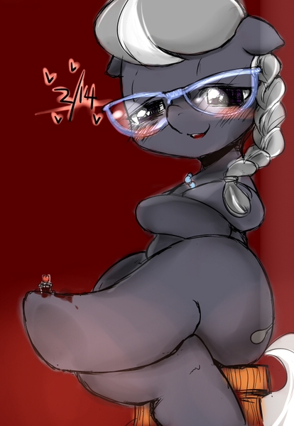 Size: 571x827 | Tagged: artist:moka, derpibooru import, glasses, safe, silver spoon, solo