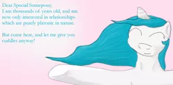 Size: 1280x636 | Tagged: artist:firefanatic, cuddlestia, derpibooru import, hearts and hooves day cards, princess celestia, safe, solo, text