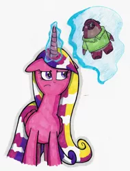 Size: 2283x3003 | Tagged: artist:cartuneslover16, crossover, derpibooru import, don carlton, monsters university, plushie, princess cadance, safe, toy, traditional art