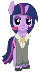 Size: 1758x3105 | Tagged: safe, artist:madmax, artist:scarletlightning565, derpibooru import, twilight sparkle, pony, unicorn, fallout equestria, fanfic, .svg available, clothes, fanfic art, female, hooves, horn, mare, ministry mares, ministry of arcane sciences, simple background, solo, svg, transparent background, vector