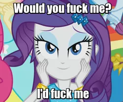 Size: 625x517 | Tagged: suggestive, derpibooru import, rarity, equestria girls, bedroom eyes, bronybait, buffalo bill, image macro, meme, silence of the lambs, vulgar