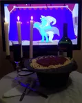 Size: 846x1062 | Tagged: 2014, 4chan, artist:wicked-at-heart, candle, derpibooru import, drink, food, /mlp/, otaku date, photo, safe, spaghetti, trixie, waifu dinner, wine