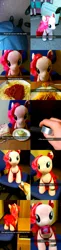 Size: 960x3910 | Tagged: build-a-bear, comic, condom, derpibooru import, irl, /mlp/, otaku date, photo, pinkie pie, plushie, spaghetti, suggestive, valentine, vulgar, waifu dinner