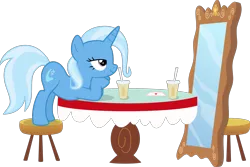 Size: 2222x1487 | Tagged: safe, artist:jeatz-axl, derpibooru import, trixie, pony, unicorn, .svg available, female, mare, mirror, narcissism, selfcest, shipping, simple background, solo, svg, transparent background, trixtrix, vector