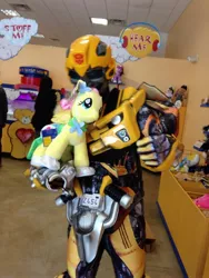 Size: 1536x2048 | Tagged: safe, derpibooru import, fluttershy, build-a-bear, bumblebee, bumblebee (transformers), cosplay, image, jpeg, transformers