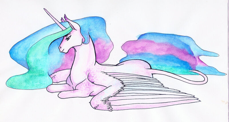 Size: 1280x685 | Tagged: safe, artist:ackryllis, derpibooru import, princess celestia, solo