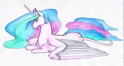 Size: 1280x685 | Tagged: safe, artist:ackryllis, derpibooru import, princess celestia, solo