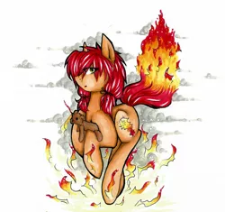 Size: 1294x1215 | Tagged: annie hastur, artist:majkarogo, derpibooru import, fire, league of legends, ponified, safe, solo