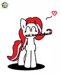 Size: 254x307 | Tagged: artist:theguynooneremembers, candy cane, derpibooru import, eyes closed, heart, oc, oc:peppermint pattie, safe, solo, unofficial characters only