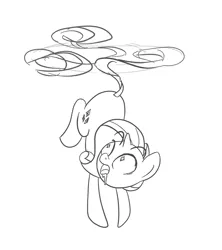 Size: 800x900 | Tagged: artist:spicyhamsandwich, derpibooru import, helicopter, lineart, monochrome, rarity, safe, solo