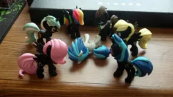 Size: 3264x1840 | Tagged: safe, derpibooru import, derpy hooves, doctor whooves, fluttershy, lyra heartstrings, pinkie pie, time turner, vinyl scratch, pegasus, pony, black repaint, female, funko, implied break dancing, implied breakdancing, mare, nigga, racism, toy, wrong neighborhood