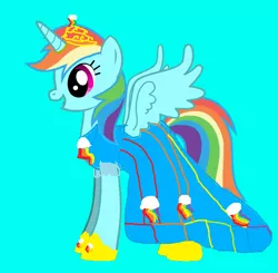 Size: 574x563 | Tagged: safe, derpibooru import, rainbow dash, alicorn, pony, 1000 hours in ms paint, ms paint, race swap, rainbowcorn, solo, species swap