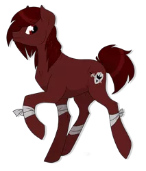 Size: 1750x2050 | Tagged: safe, artist:rannarbananar, derpibooru import, oc, oc:steel soul, unofficial characters only, pony, bandage, leg wraps, looking at you, male, raised hoof, raised leg, simple background, smiling, solo, stallion, transparent background, vector