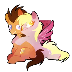 Size: 600x600 | Tagged: artist:lunchwere, derpibooru import, derpy hooves, doctorderpy, doctor whooves, hug, safe, shipping, straight, time turner