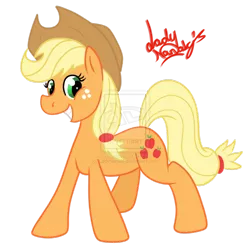 Size: 894x894 | Tagged: safe, artist:ladynanaki, derpibooru import, applejack, solo, watermark