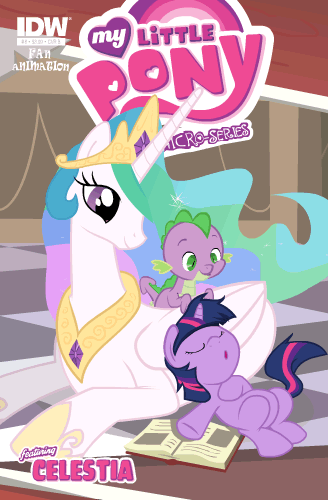 Size: 328x500 | Tagged: safe, artist:alanquest, derpibooru import, idw, princess celestia, spike, twilight sparkle, alicorn, dragon, pony, unicorn, alanquest is trying to murder us, animated, baby spike, blinking, book, cute, cutelestia, daaaaaaaaaaaw, eyes closed, female, filly, filly twilight sparkle, hnnng, male, mare, momlestia, on back, prone, sleeping, smiling, snoring, spikabetes, spikelove, twiabetes, weapons-grade cute, younger