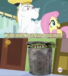 Size: 534x600 | Tagged: bulk biceps, derpibooru import, exploitable meme, fluttershy, meme, oscar the grouch, replacement meme, safe, sesame street