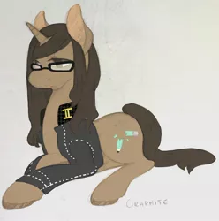 Size: 1280x1289 | Tagged: safe, artist:silent ponytagonist, derpibooru import, oc, unofficial characters only, pony, unicorn, clothes, glasses, jacket, persona, solo