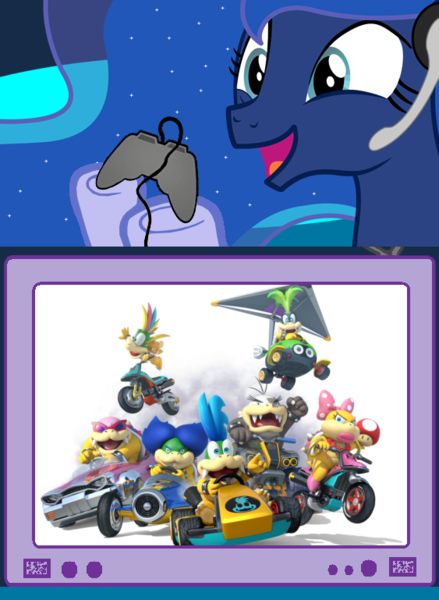 Size: 563x769 | Tagged: derpibooru import, exploitable meme, gamer luna, iggy koopa, koopalings, larry koopa, lemmy koopa, ludwig von koopa, mario kart, mario kart 8, meme, morton koopa jr., obligatory pony, princess luna, roy koopa, safe, super mario bros., television, tv meme, wendy o. koopa