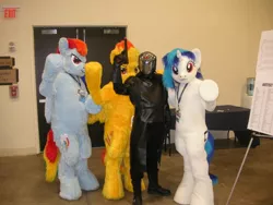 Size: 2048x1536 | Tagged: cobra commander, cosplay, derpibooru import, fursuit, g.i. joe, human, irl, irl human, katsucon, photo, rainbow dash, safe, spitfire, vinyl scratch