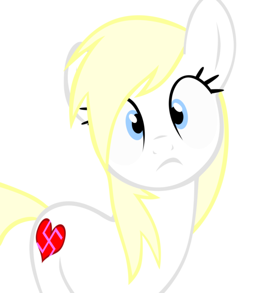 Size: 4470x5000 | Tagged: absurd resolution, artist:chip, aryan pony, blonde, derpibooru import, heart, looking at you, nazi, oc, oc:aryanne, safe, solo, swastika, unofficial characters only, white