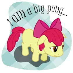 Size: 1600x1600 | Tagged: safe, artist:troggle, derpibooru import, apple bloom, i am a big pony, solo