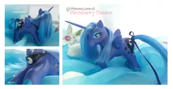 Size: 1024x529 | Tagged: artist:strawberrymeadow, custom, derpibooru import, g3, g4 to g3, generation leap, irl, photo, princess luna, s1 luna, safe, solo, toy