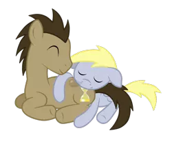 Size: 1088x896 | Tagged: safe, artist:seabastian, derpibooru import, derpy hooves, doctor whooves, time turner, pegasus, pony, butt pillow, doctorderpy, female, male, mare, shipping, simple background, straight, transparent background, vector