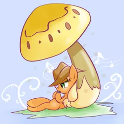 Size: 1280x1280 | Tagged: safe, artist:joycall6, derpibooru import, applejack, giant mushroom, harmonica, mushroom, music, musical instrument, solo